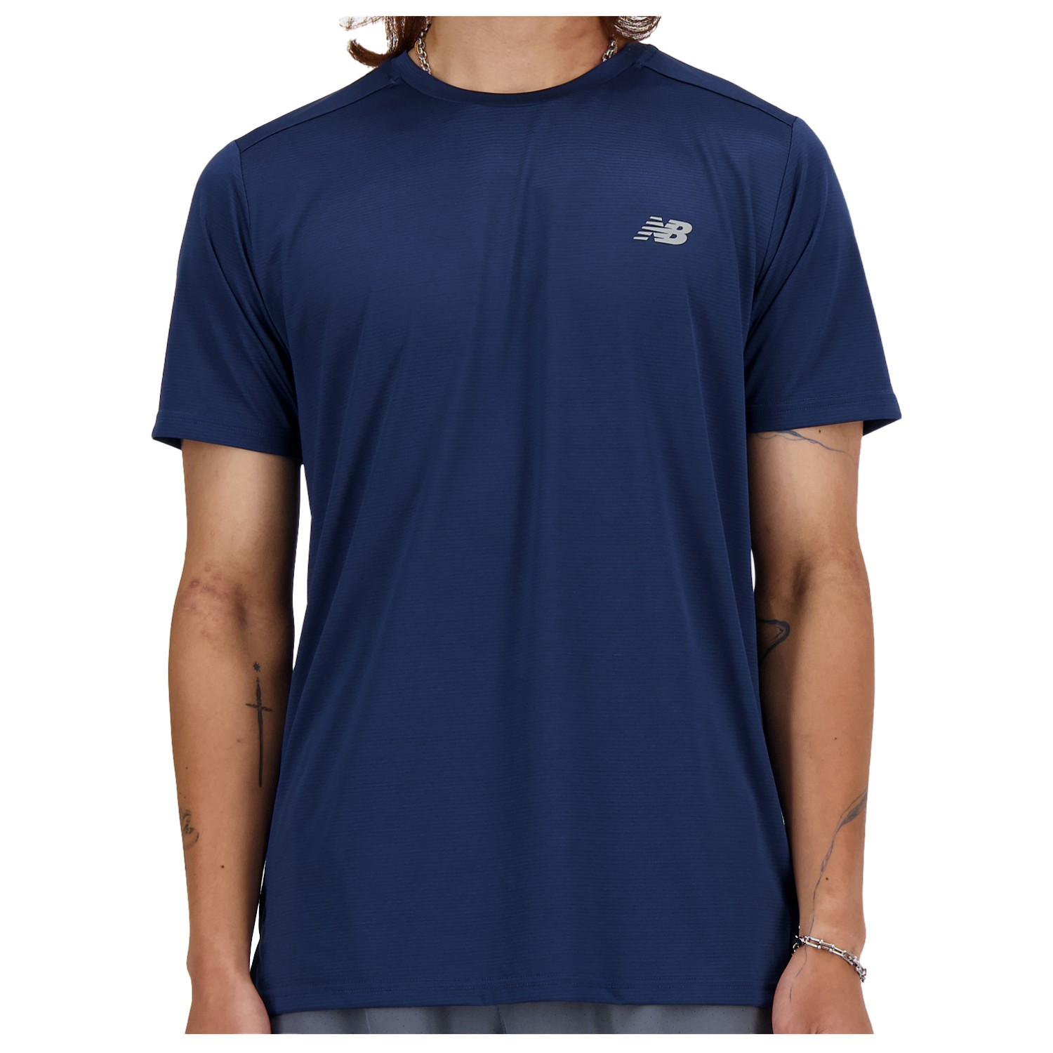 Беговая рубашка New Balance Sport Essentials Run S/S, темно синий