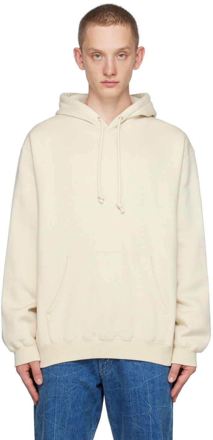 

AURALEE Off-White Гладкая толстовка с капюшоном
