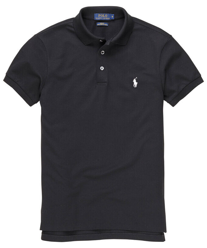 

Рубашка поло узкого кроя с короткими рукавами Polo Ralph Lauren, черный