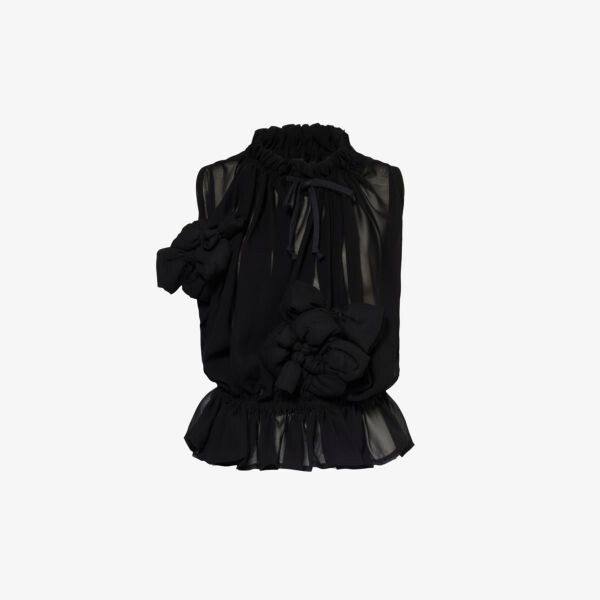 

Тканый топ Tokyo со сборками Comme des Garçons, черный
