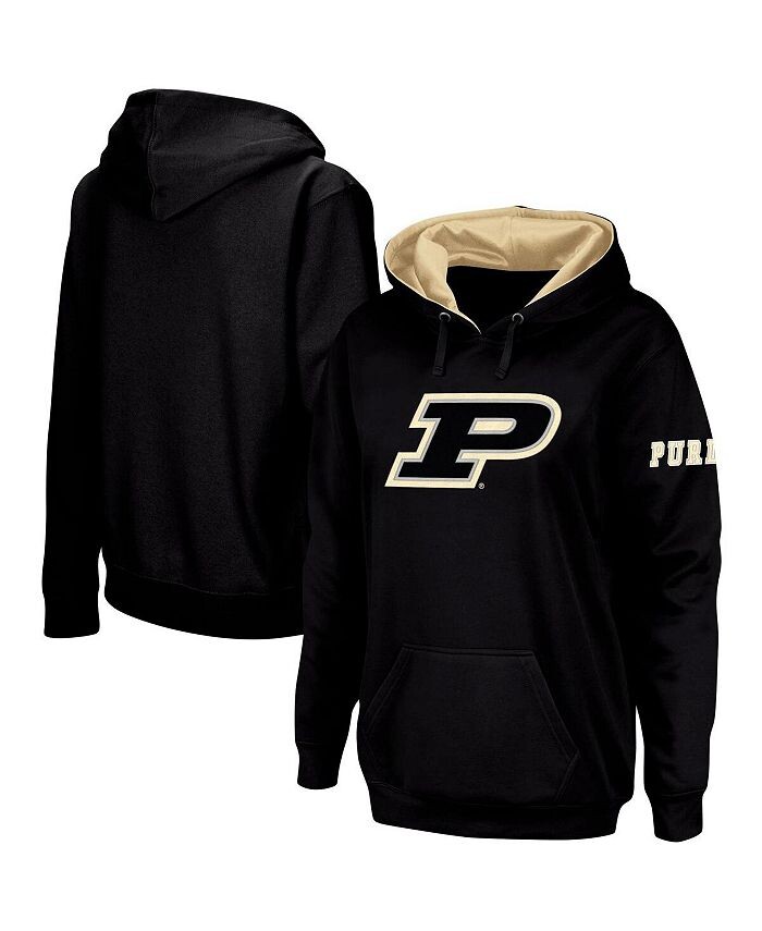 

Женский черный пуловер с капюшоном Purdue Boilermakers Team с большим логотипом Stadium Athletic, черный
