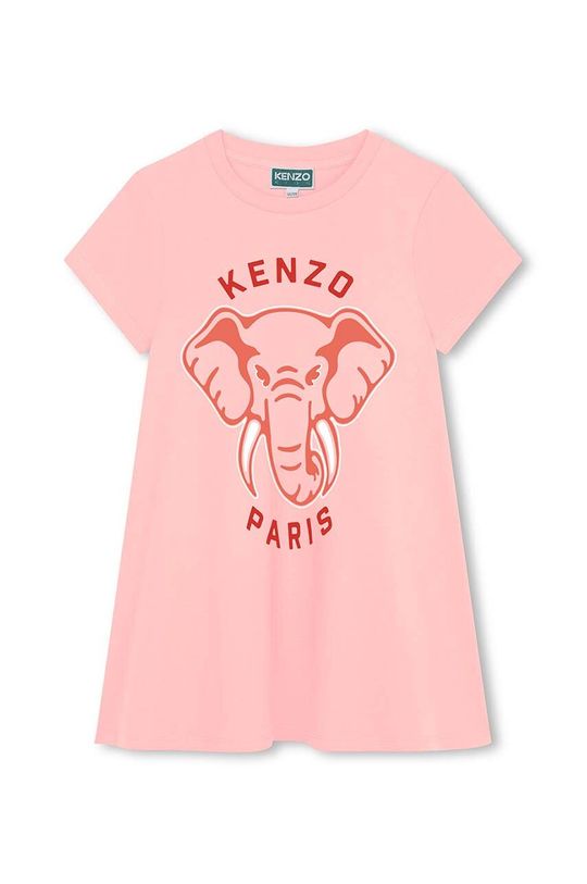 Платье Kenzo Kids из хлопка для девочек Kenzo kids, розовый