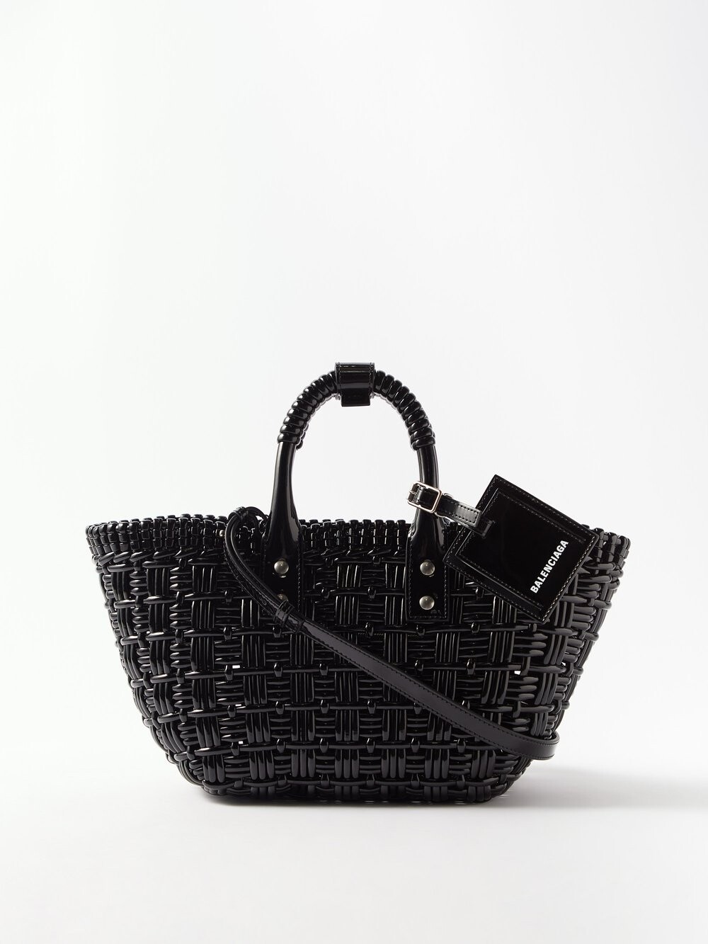 

Сумка-корзина bistro xs из плетеной искусственной кожи Balenciaga, черный