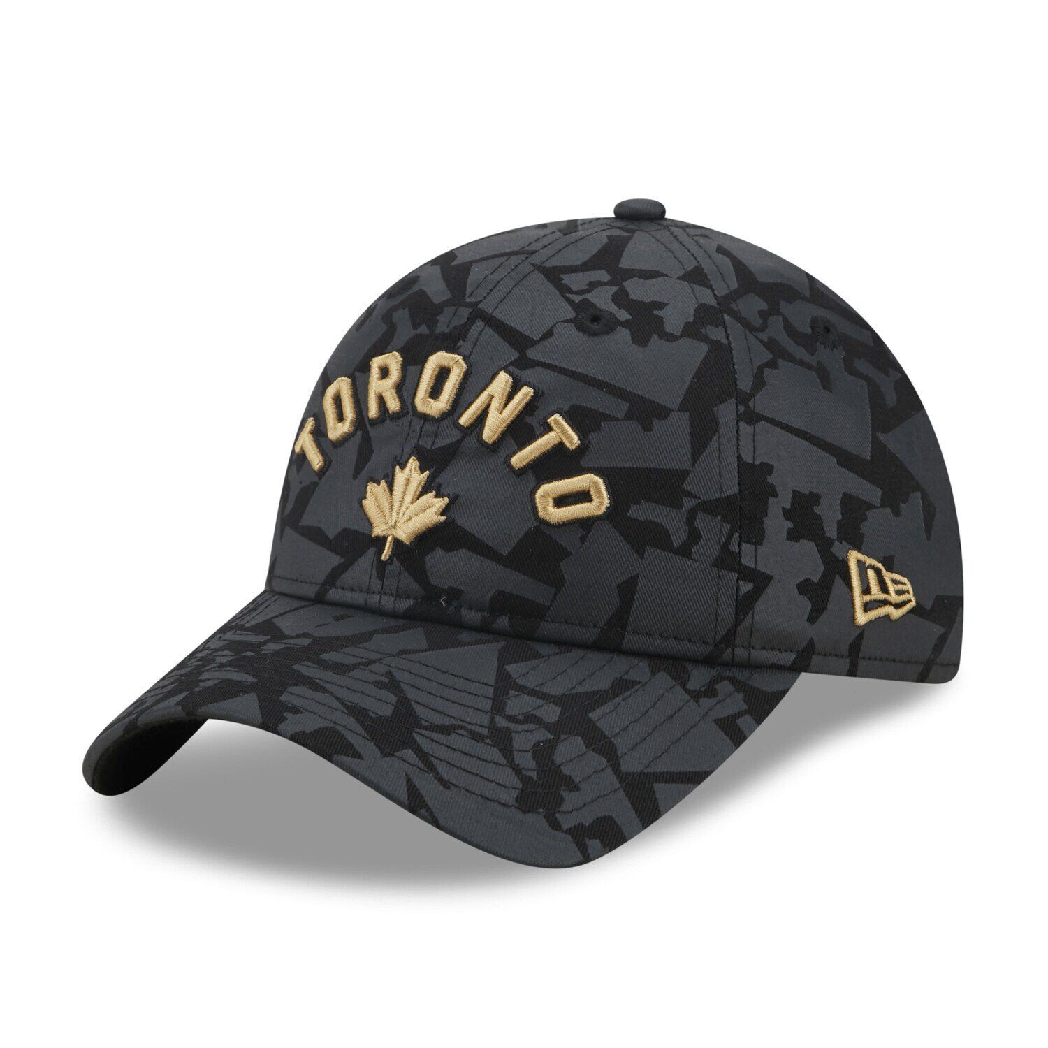 

Мужская черная мужская регулируемая кепка New Era Toronto Raptors 2022/23 City Edition Official 9TWENTY