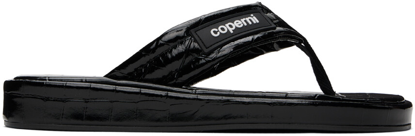 

Черные фирменные вьетнамки Coperni