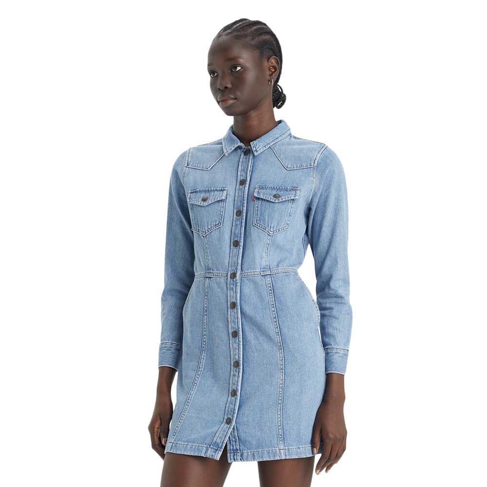 

Короткое платье Levi's Flynn Western Core Long Sleeve, синий