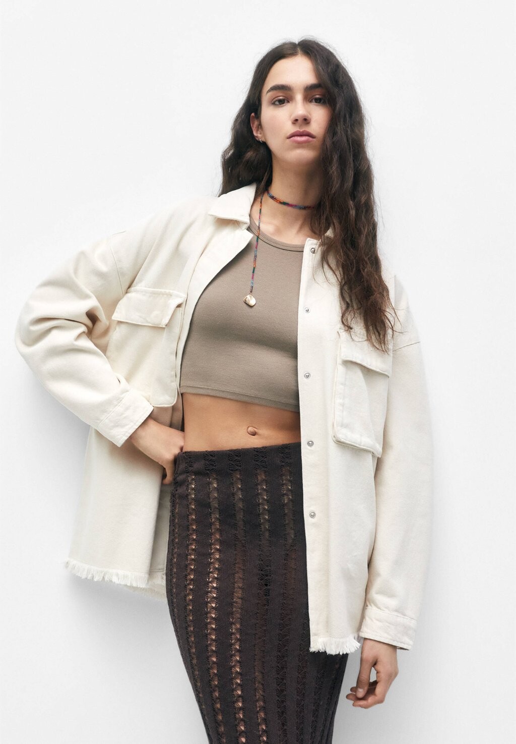 

Легкая куртка PULL&BEAR, бежевый