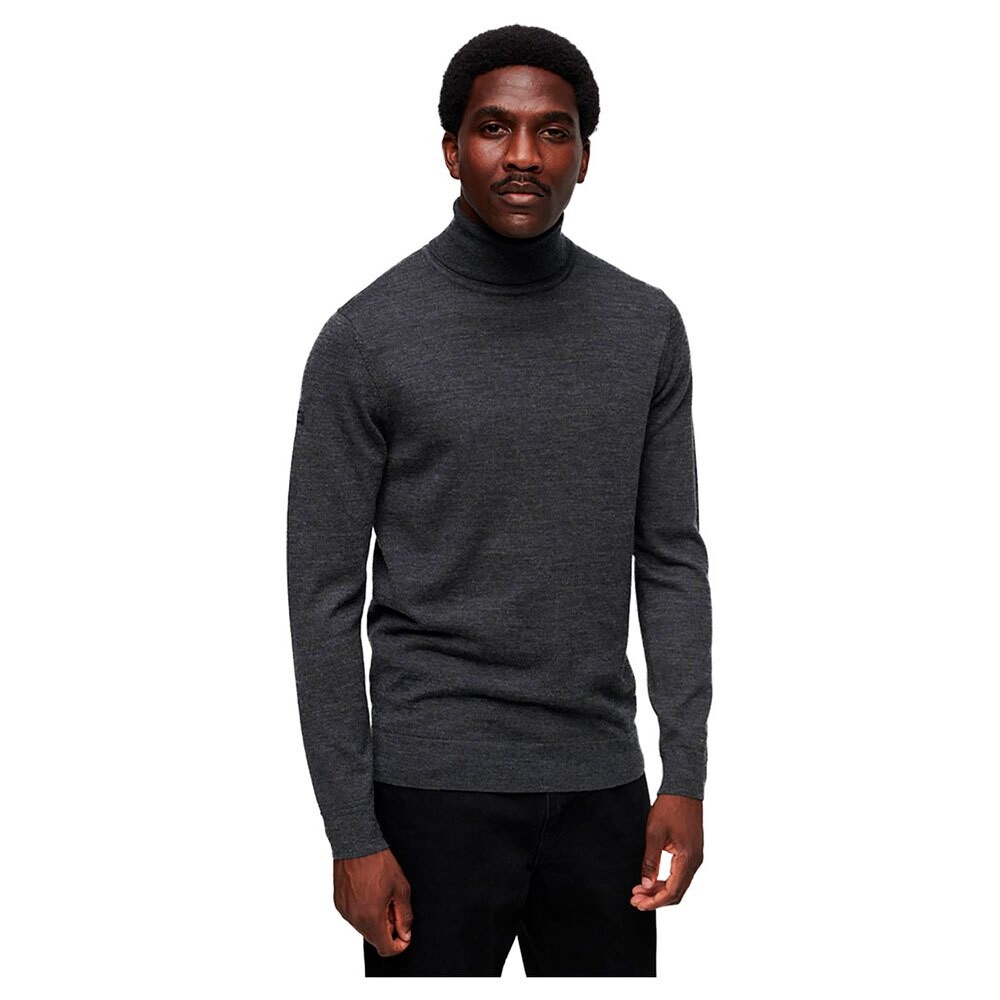 

Свитер Superdry Studios Merino Roll Neck, серый