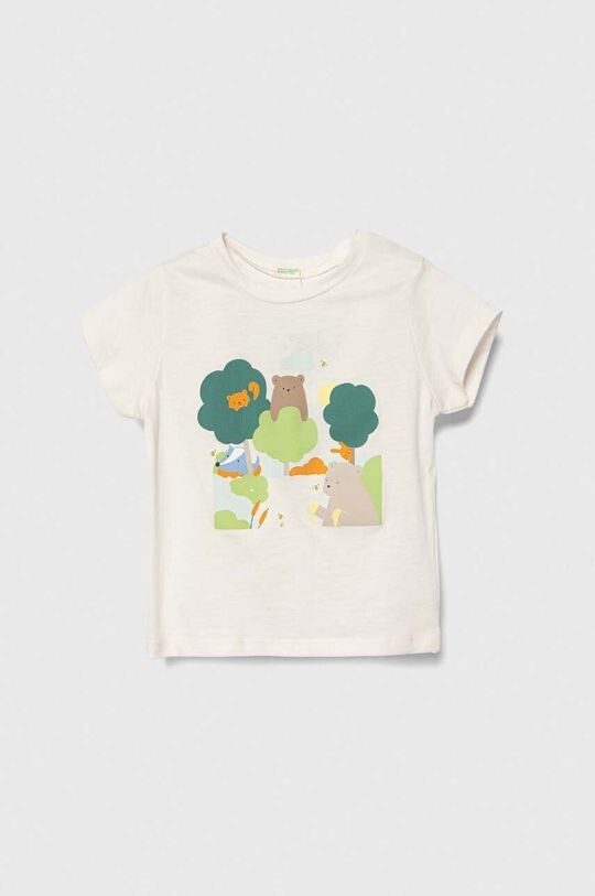 

Детская хлопковая футболка United Colors of Benetton, бежевый