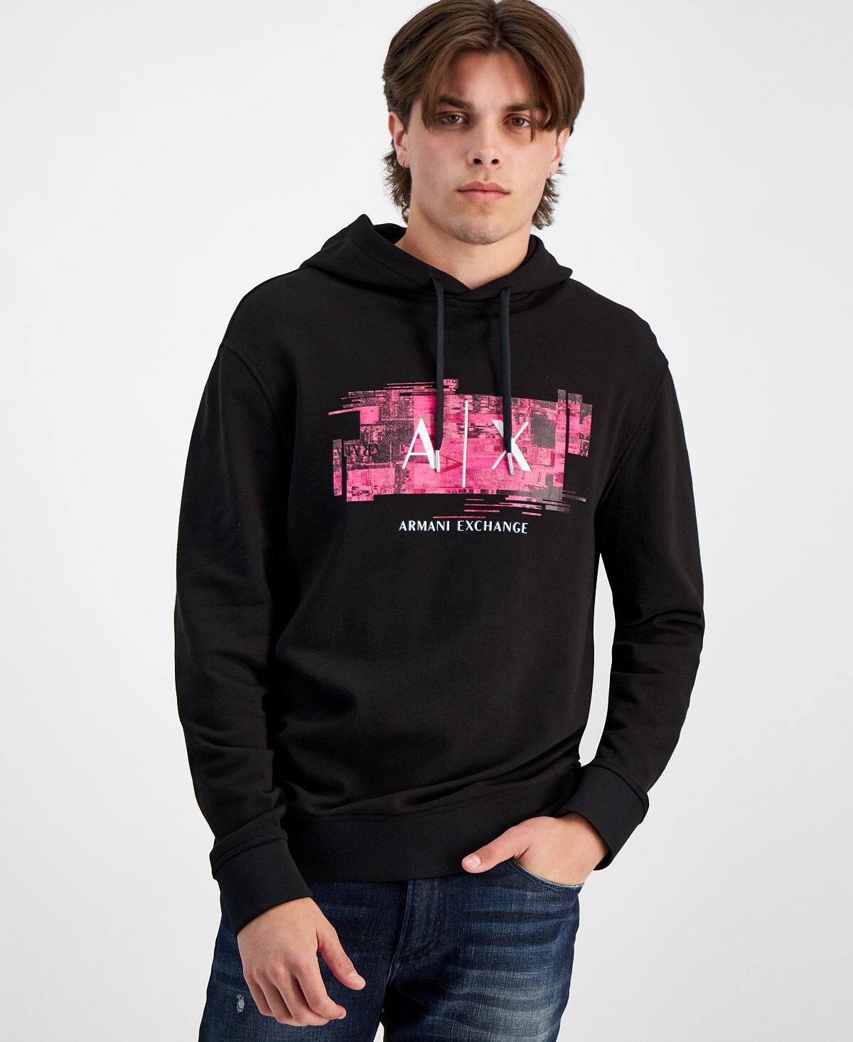 

Мужская толстовка с логотипом Glitch Pullover Armani Exchange