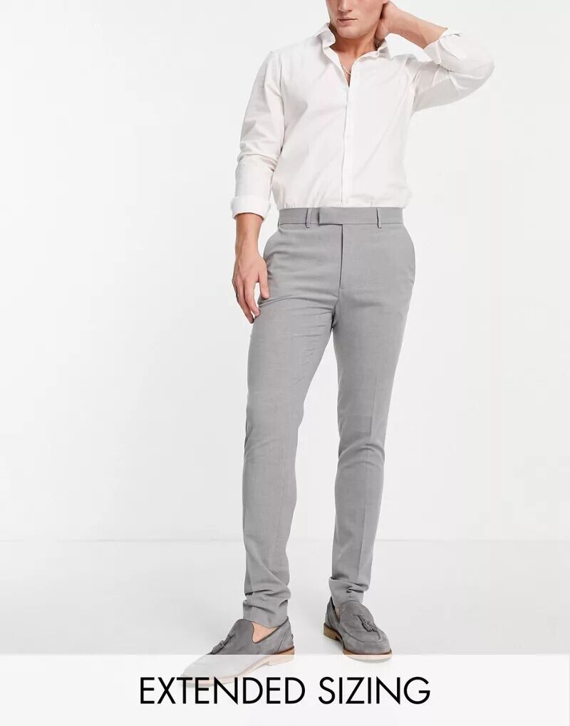 

Серые элегантные брюки скинни ASOS