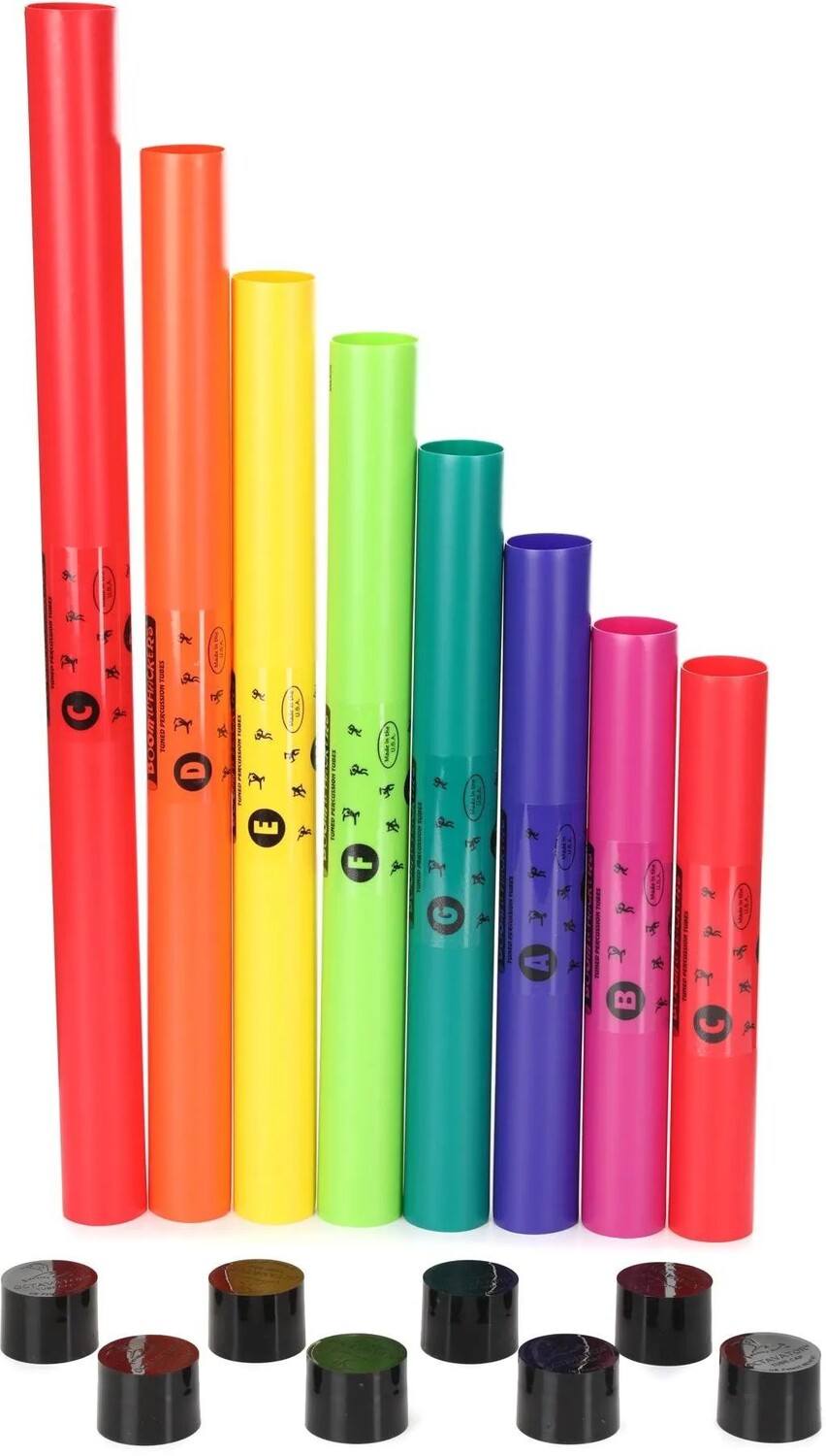 

Новый диатонический набор до мажор из 8 предметов Boomwhackers с 8 капсюлями-октаваторами
