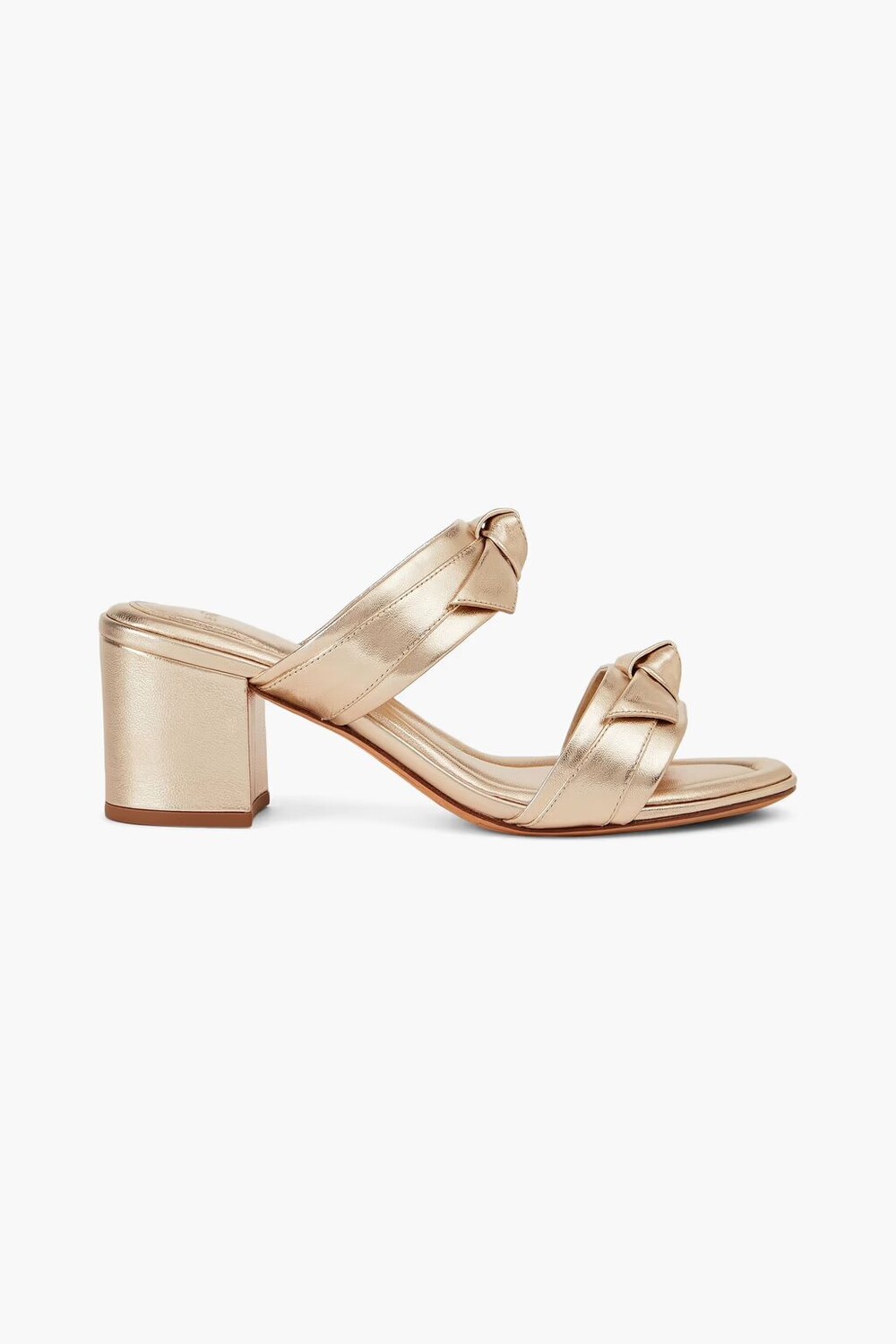 

Мюли Clarita 60 из кожи металлизированного цвета с бантом Alexandre Birman, золото