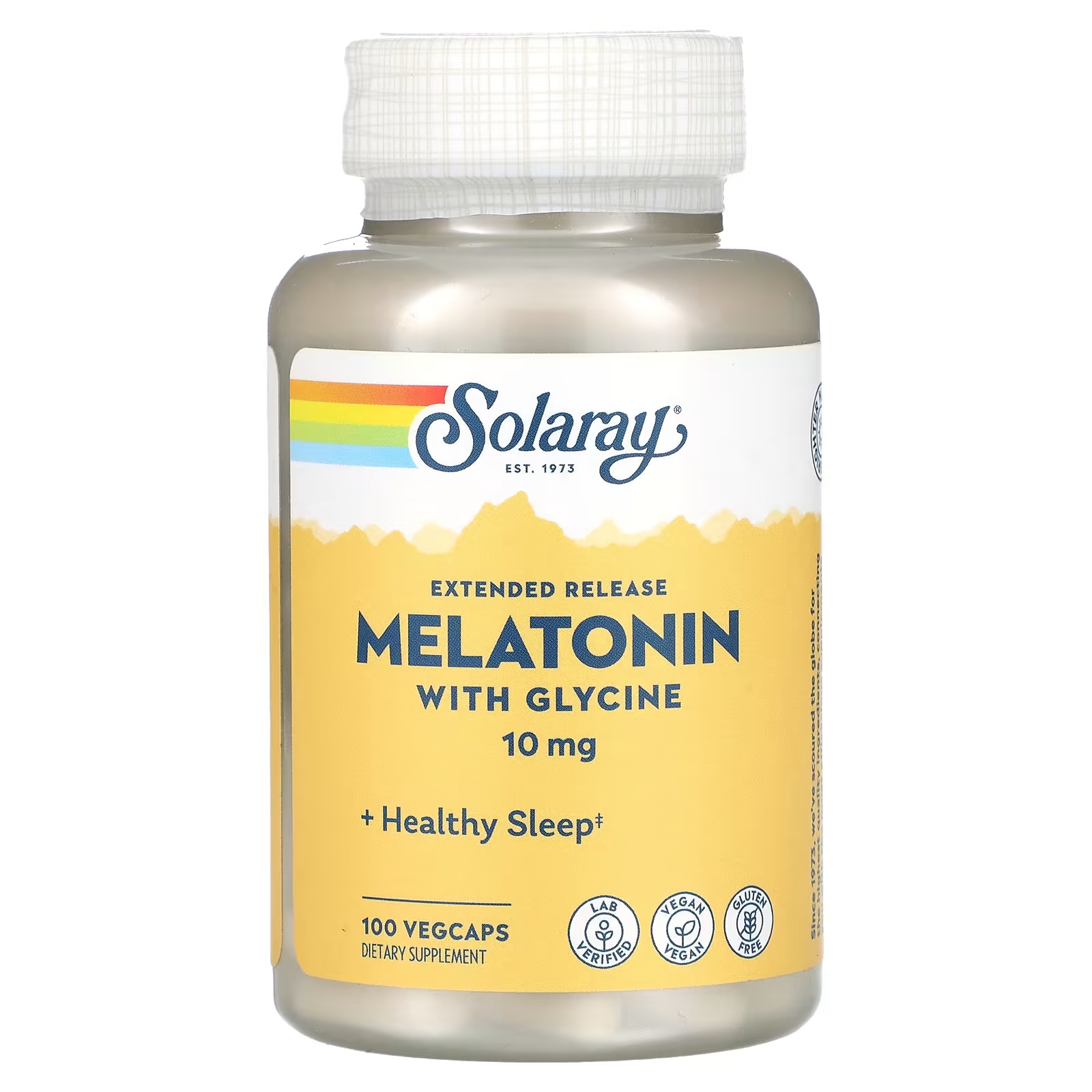 Solaray Мелатонин пролонгированного действия с глицином 10 мг 100 растительных капсул solaray мелатонин с пролонгированным высвобождением с глицином 10 мг 100 растительных капсул