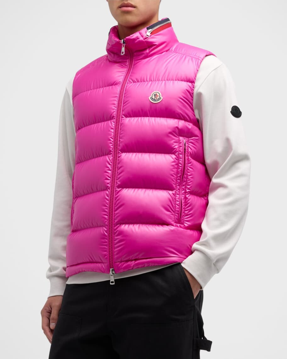 

Мужской нейлоновый жилет Laqué со съемным капюшоном Moncler, Розовый