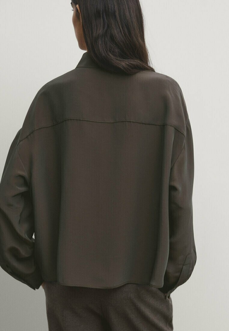 

Рубашка Massimo Dutti, крапчатая темно-коричневая