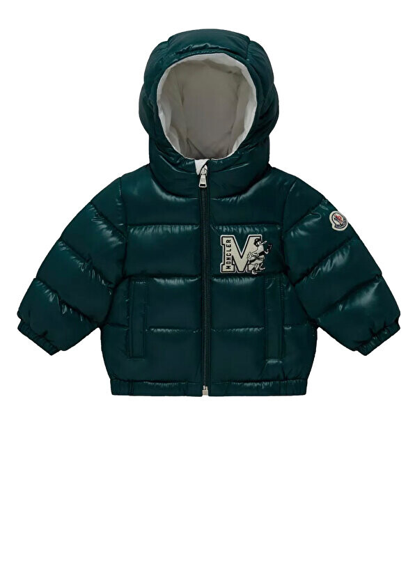 

Зеленая куртка для мальчика с капюшоном Moncler