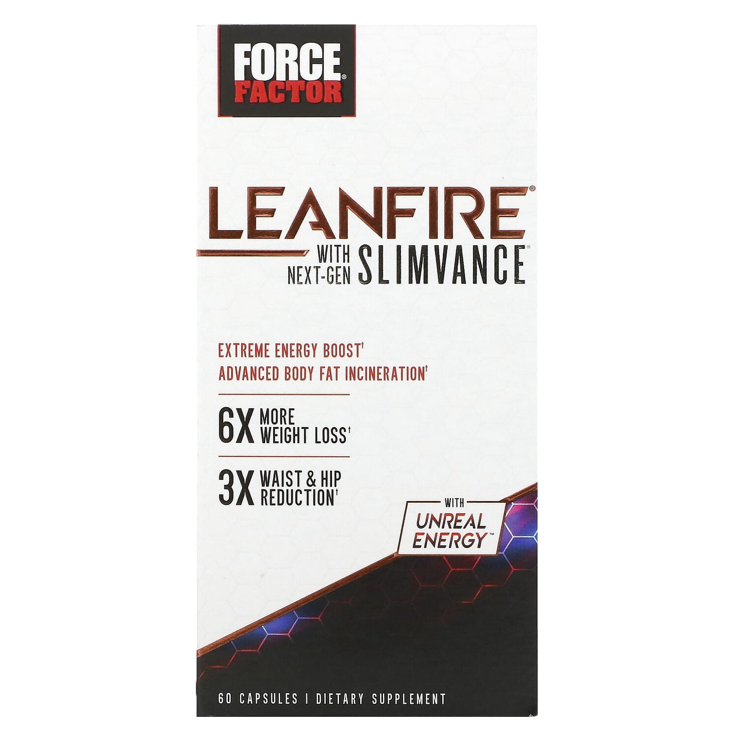 

LeanFire с продуктом Slimvance нового поколения, 60 капсул, Force Factor