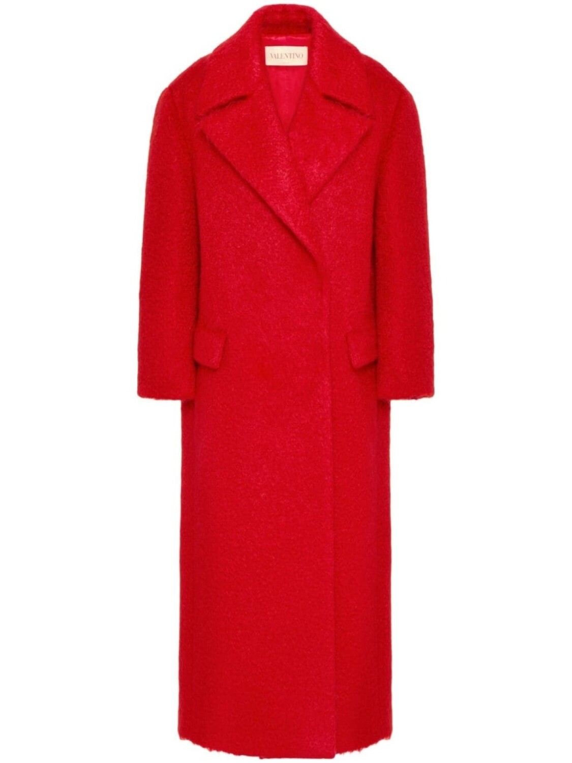 

Valentino Garavani двубортное пальто Uncoated из ткани букле, красный