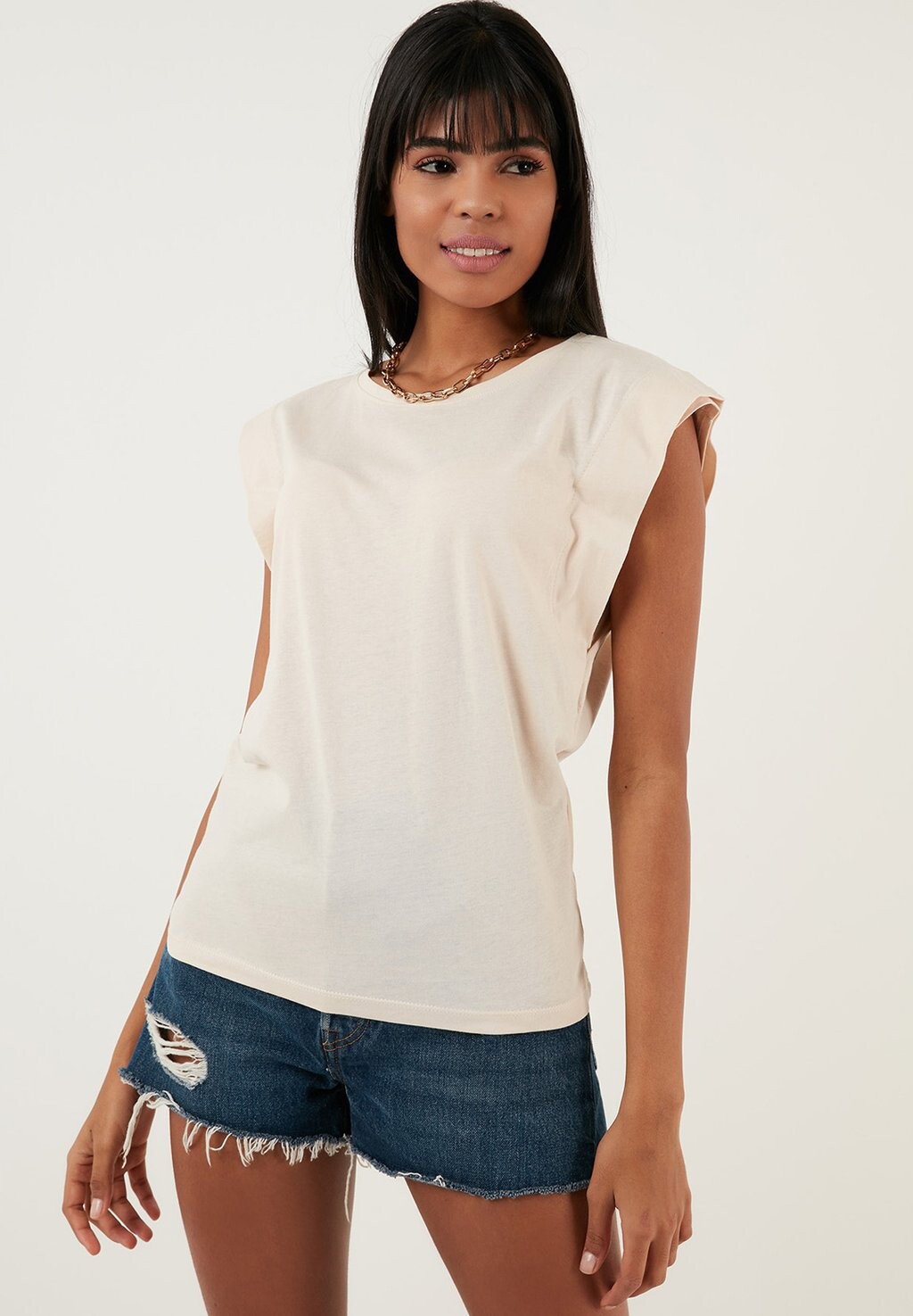 

Базовая футболка Crew Neck LELA, цвет stone