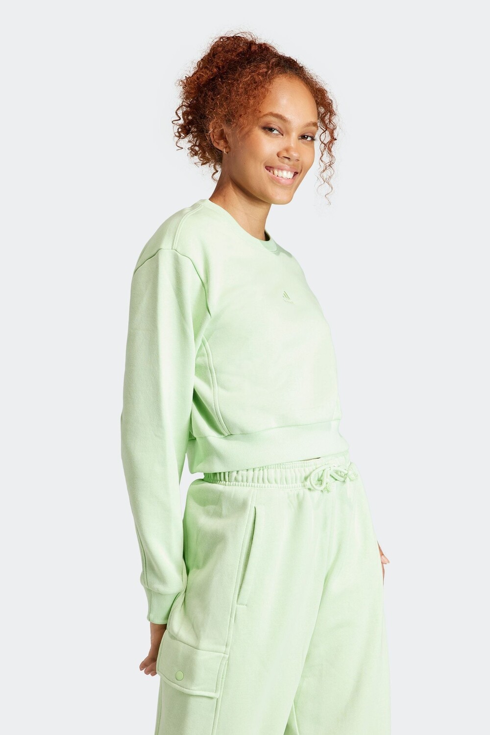 

Укороченная флисовая толстовка Sportswear All SZN Adidas, зеленый