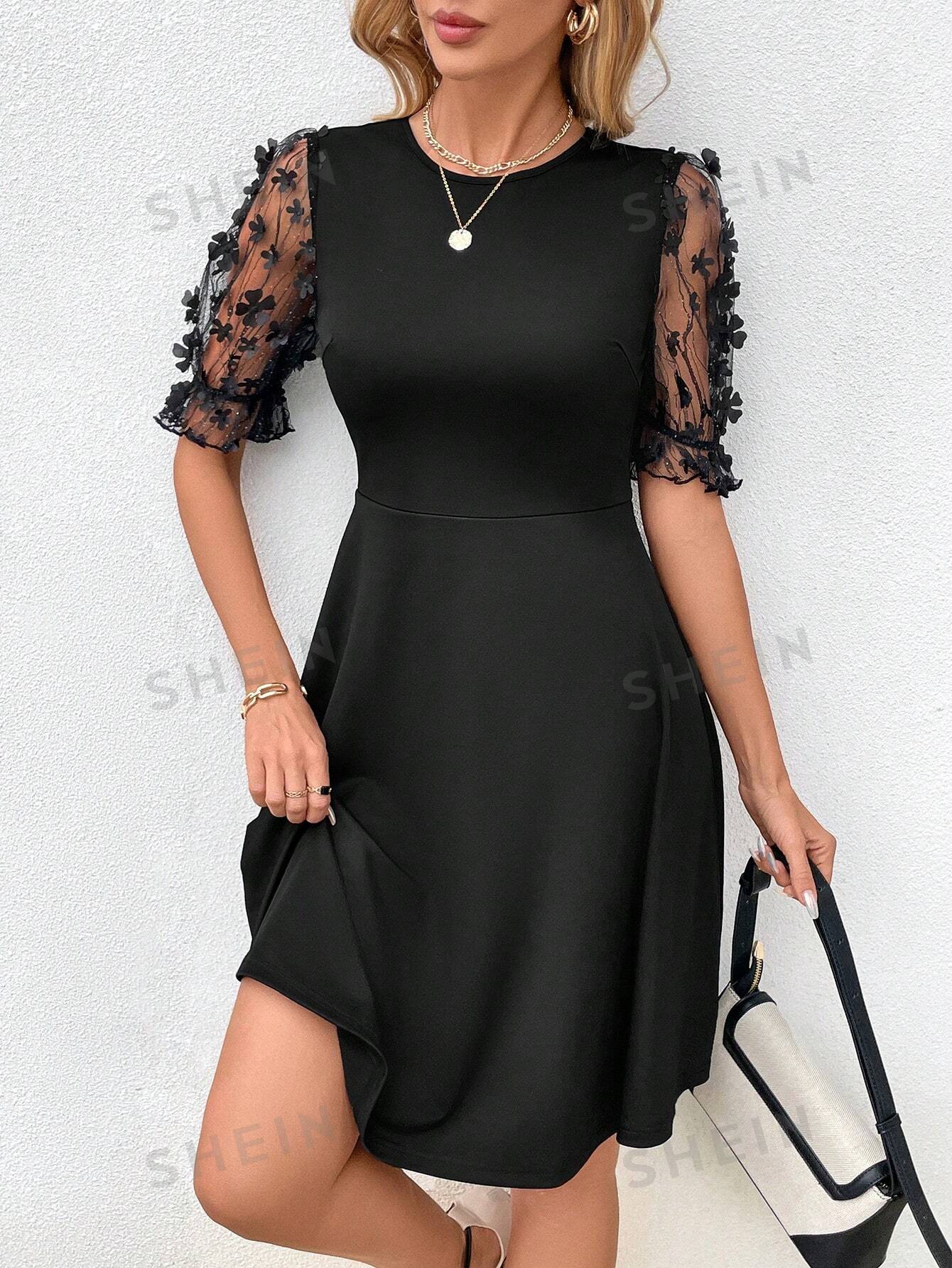 SHEIN Clasi Однотонное женское платье, черный платье reserved однотонное 42 размер