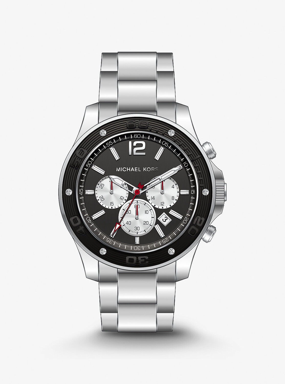 

Крупногабаритные серебристые часы Nolan Michael Kors, серебряный