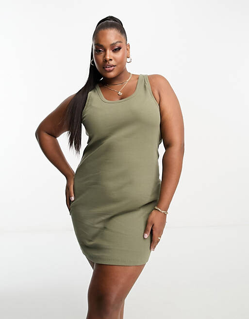 

Платье мини в рубчик с овальным вырезом ASOS DESIGN Curve