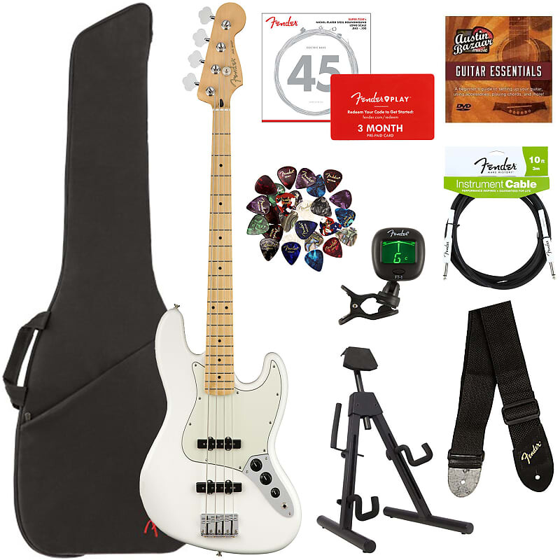 

Басс гитара Fender Player Jazz Bass, Maple - Polar White w/ Gig Bag