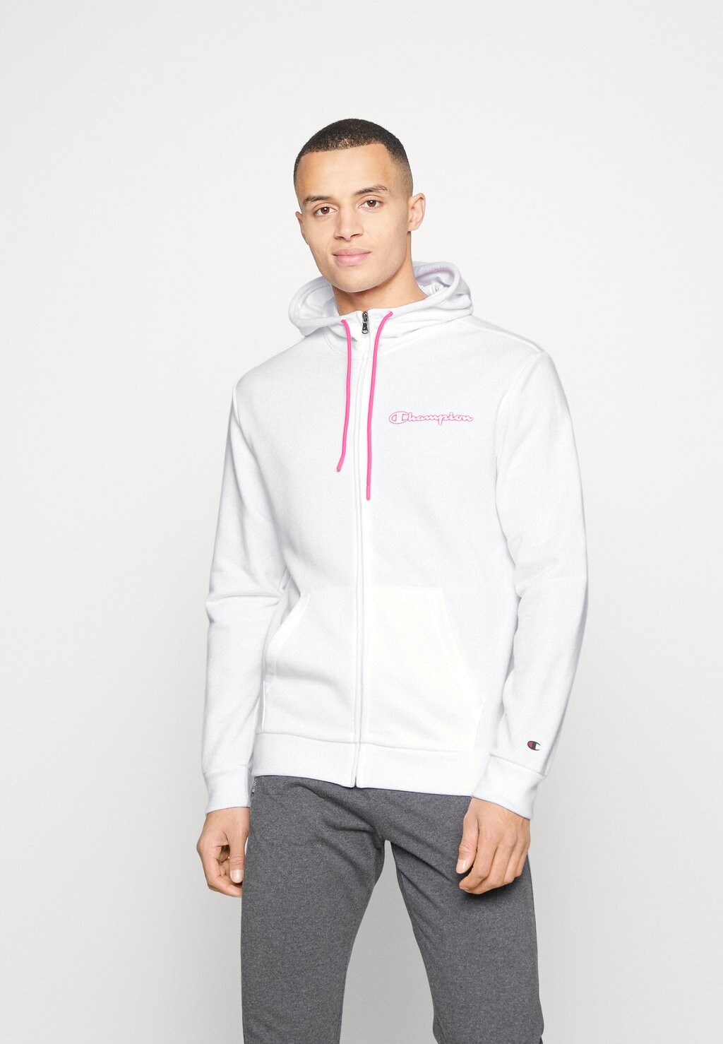 

Толстовка на молнии Champion, белый/розовый