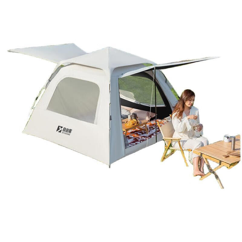 

Ziyouke кемпинговое снаряжение Dawn четырехсторонняя виниловая солнцезащитная палатка на 5-8 человек, влагостойкий коврик + коврик для пикника + гамак + посылка