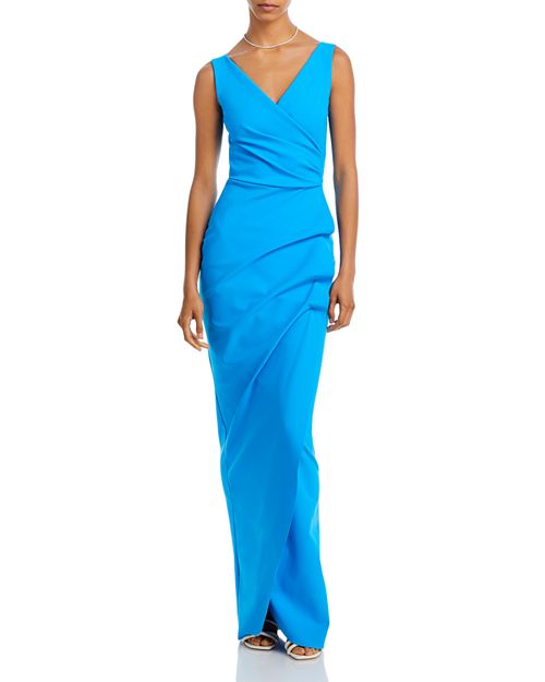 Платье без рукавов с V-образным вырезом Zalfa Chiara Boni La Petite Robe, цвет Blue