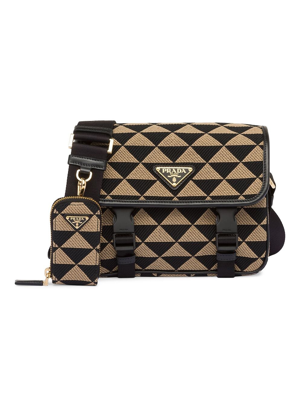 

Сумка из ткани с вышивкой Symbole Prada, черный