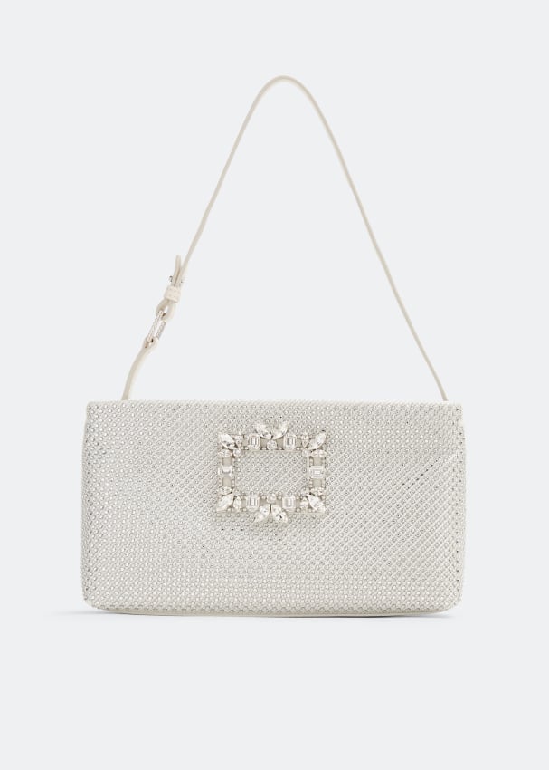 

Сумка Roger Vivier RV Nightlily Crystal Mesh Mini, серебряный