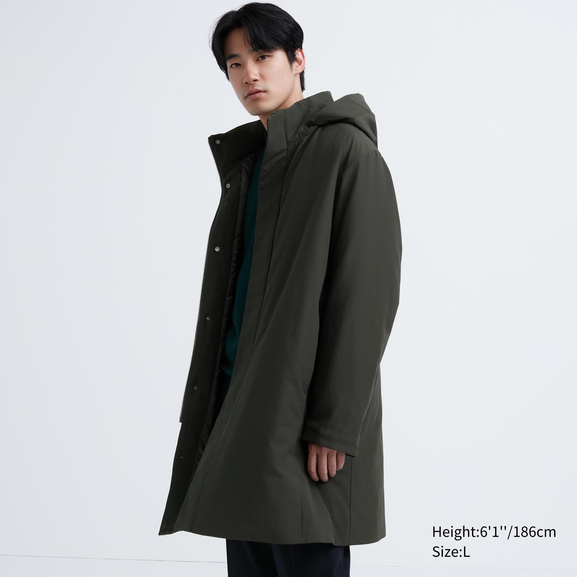 Гибридное пуховое пальто Uniqlo, темно-зеленый