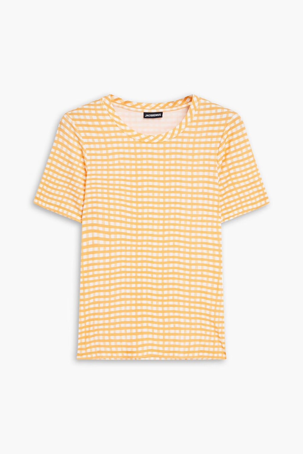 

Футболка Vichy из джерси в мелкую клетку Jacquemus, цвет Marigold