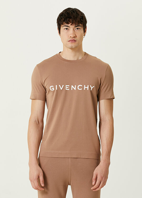 

Коричневая футболка с логотипом Givenchy, Коричневый