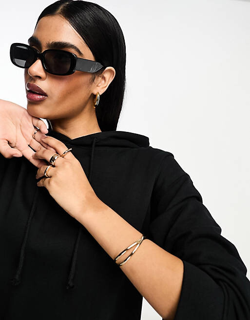 

Черное платье-свитшот оверсайз с худи ASOS DESIGN, Черный