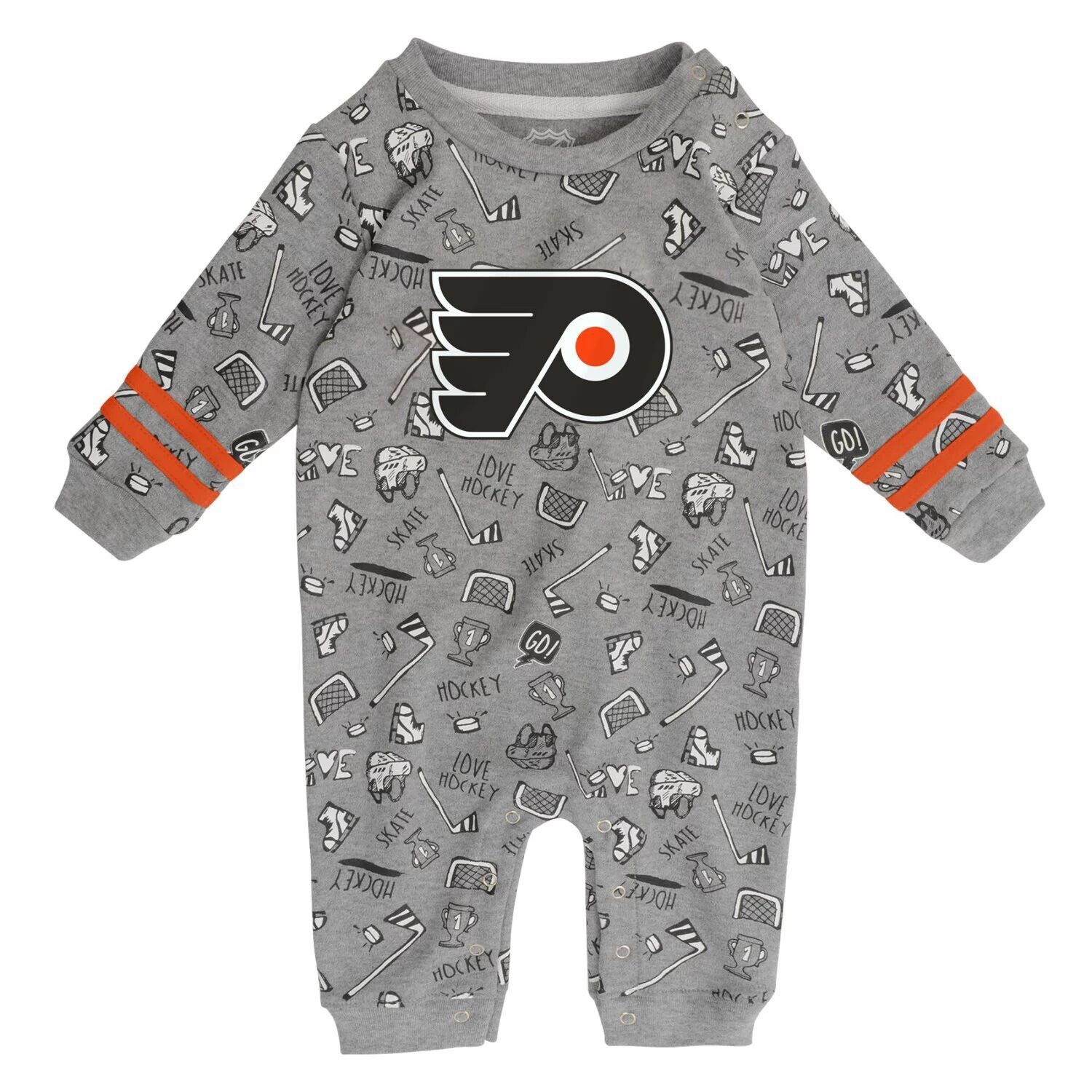 

Серый комбинезон с длинными рукавами для младенцев Philadelphia Flyers Gifted Player Outerstuff