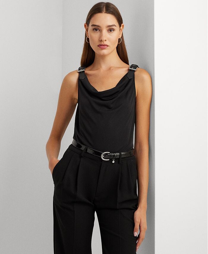 

Женская майка из джерси с воротником-хомутом Lauren Ralph Lauren, черный