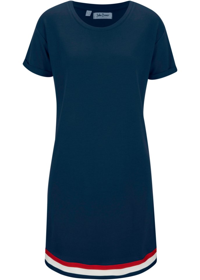 Платье из джерси с короткими рукавами John Baner Jeanswear, синий