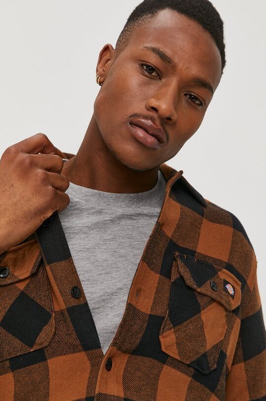 

Хлопковая рубашка Dickies, коричневый