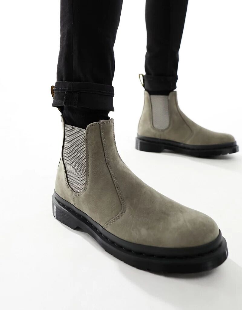 

Доктор Ботинки челси из нубука Martens 2976 серого никеля Dr Martens