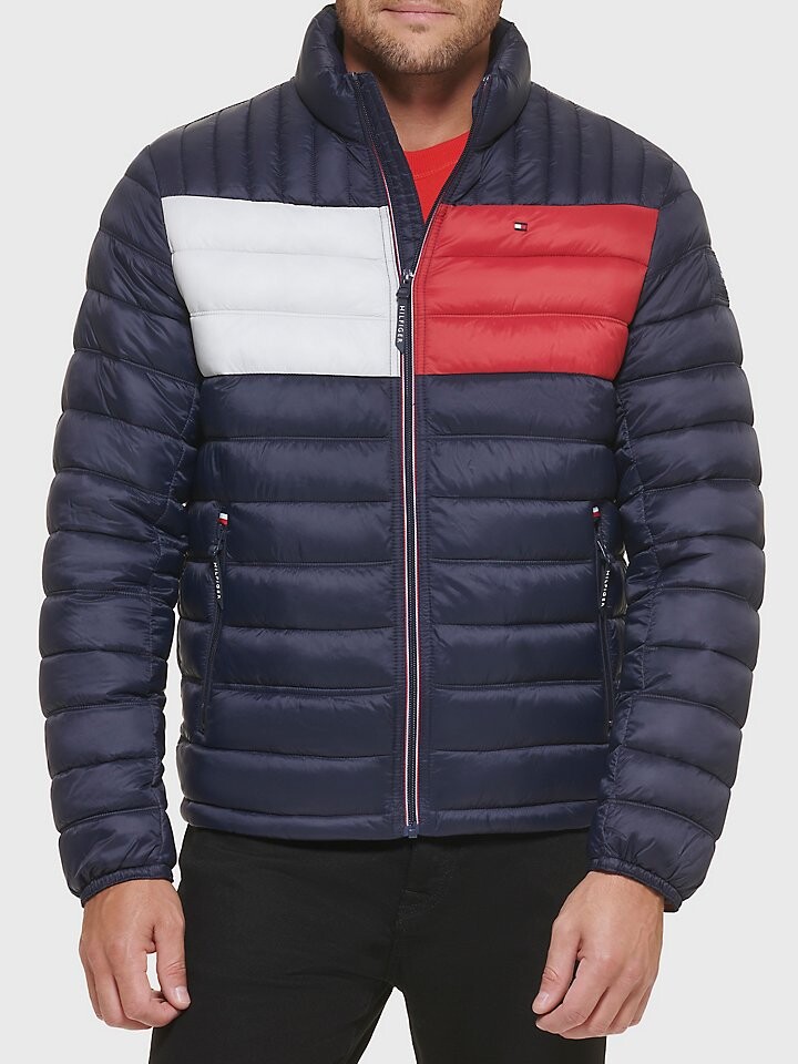 

Пуховик с цветными блоками Tommy Hilfiger