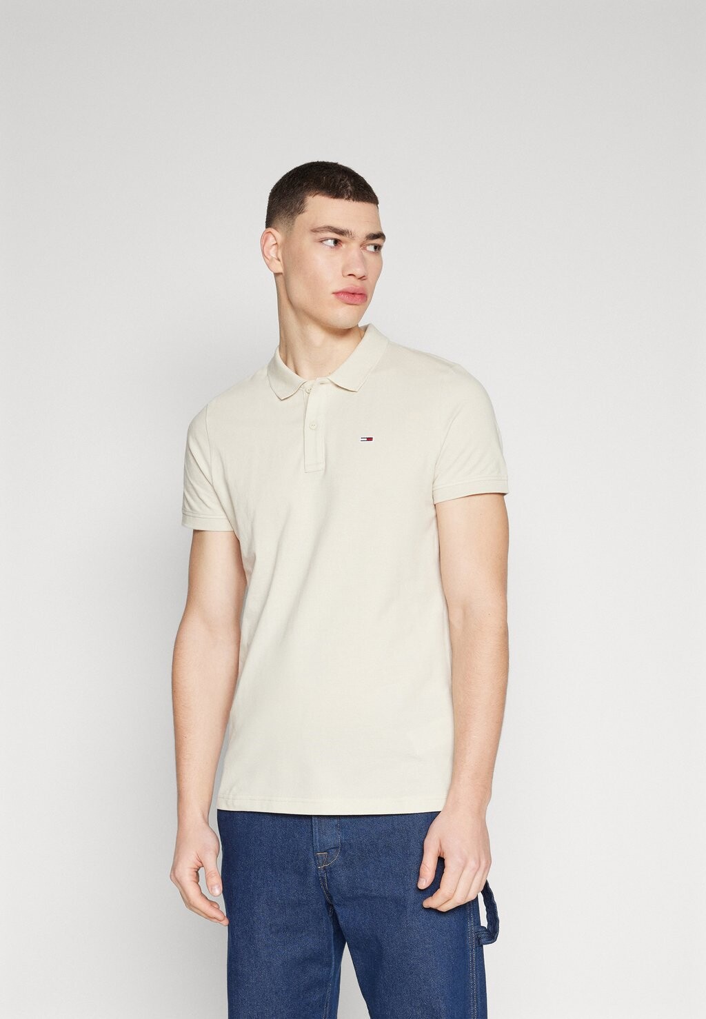 

Рубашка-поло SLIM PLACKET Tommy Jeans, бежевый