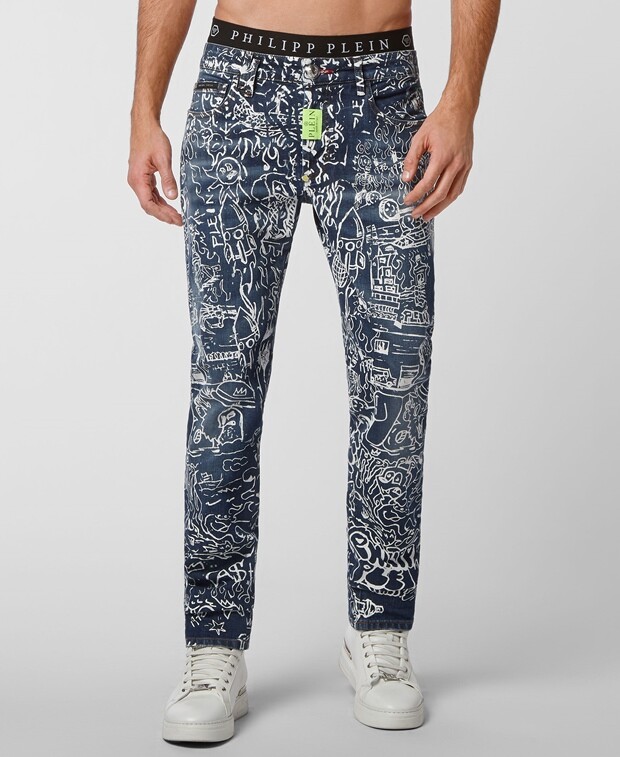 

Прямые джинсы Philipp Plein, цвет Slate Blue