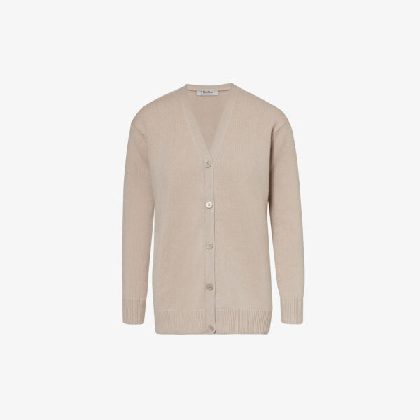 

Кардиган Jane из шерсти и кашемира с V-образным вырезом S Max Mara, цвет sand