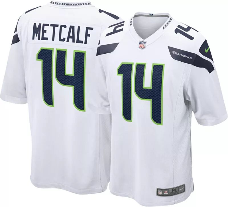 

Мужское белое игровое джерси Nike Seattle Seahawks DK Metcalf #14