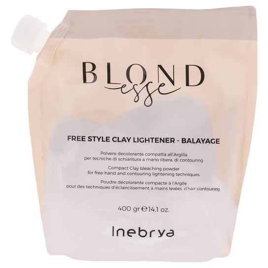 Осветлитель глиняный Inebrya Free Style, позволяет менять цвет до 5 тонов, нейтрализует желтые оттенки волос, 400г