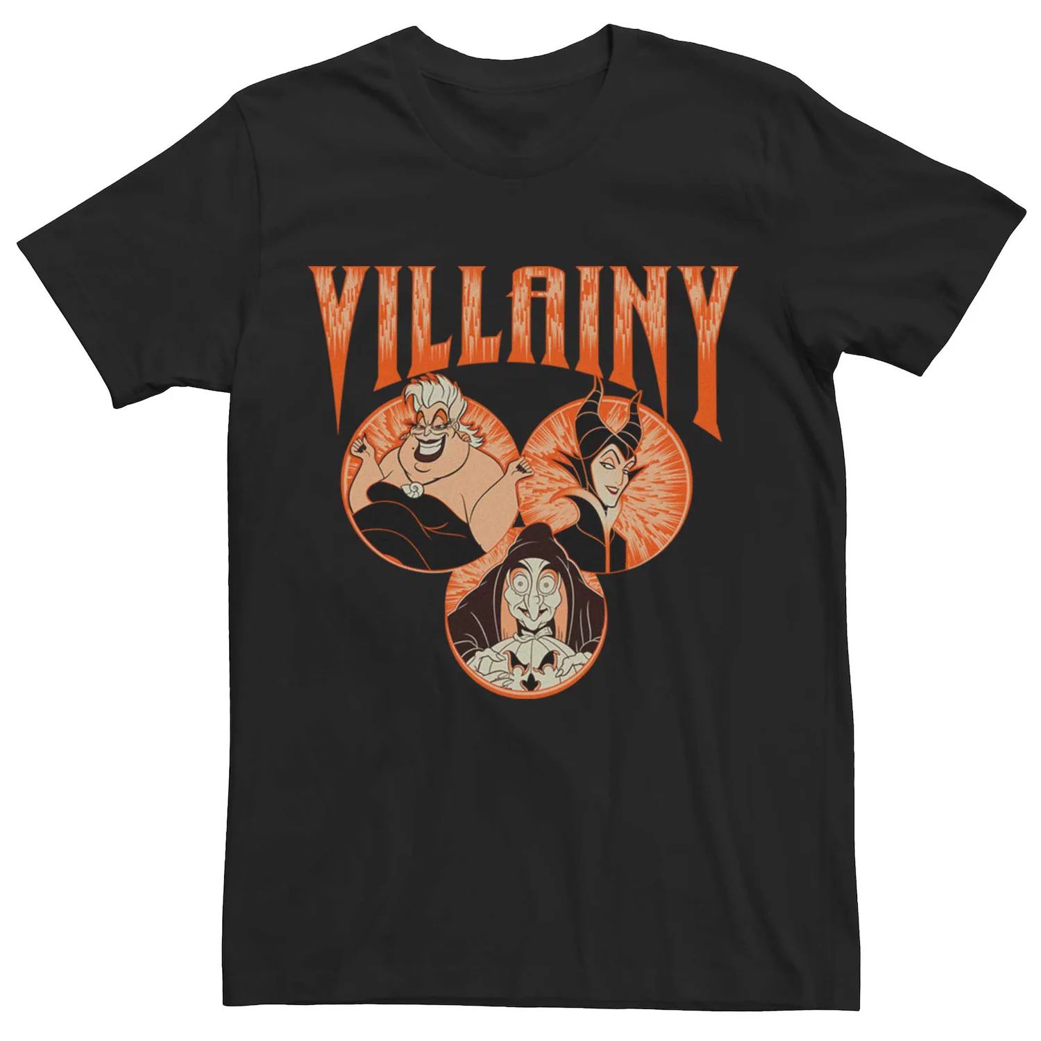 Мужская футболка с портретом Disney Villainy Circle Licensed Character
